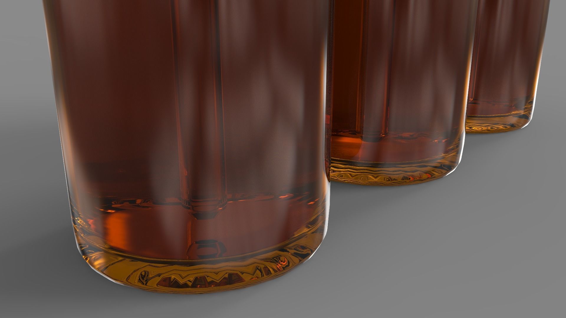 Amber Glass Bottles with Dropers - 3 Sizes 3D model_5