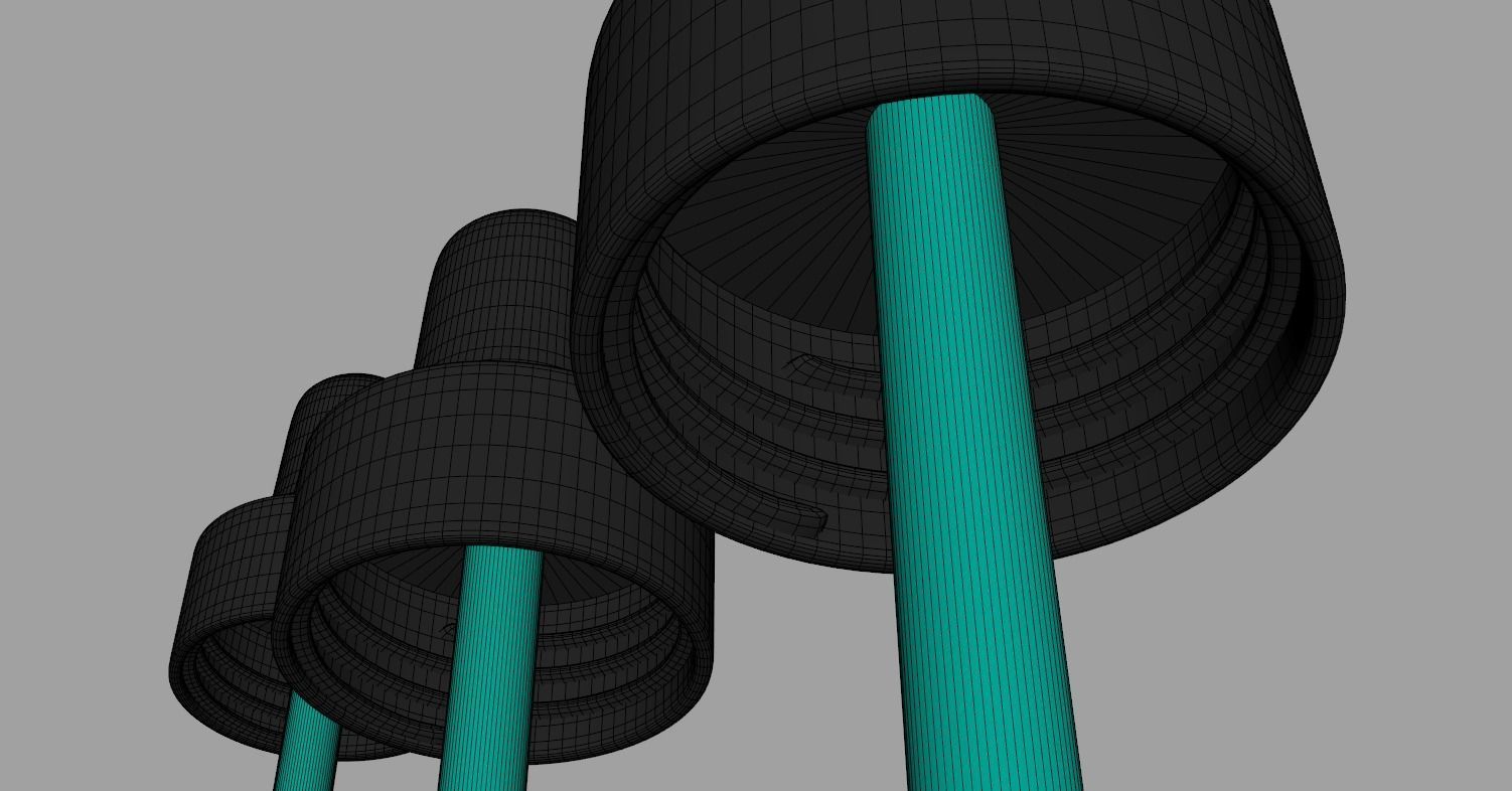 Amber Glass Bottles with Dropers - 3 Sizes 3D model_14