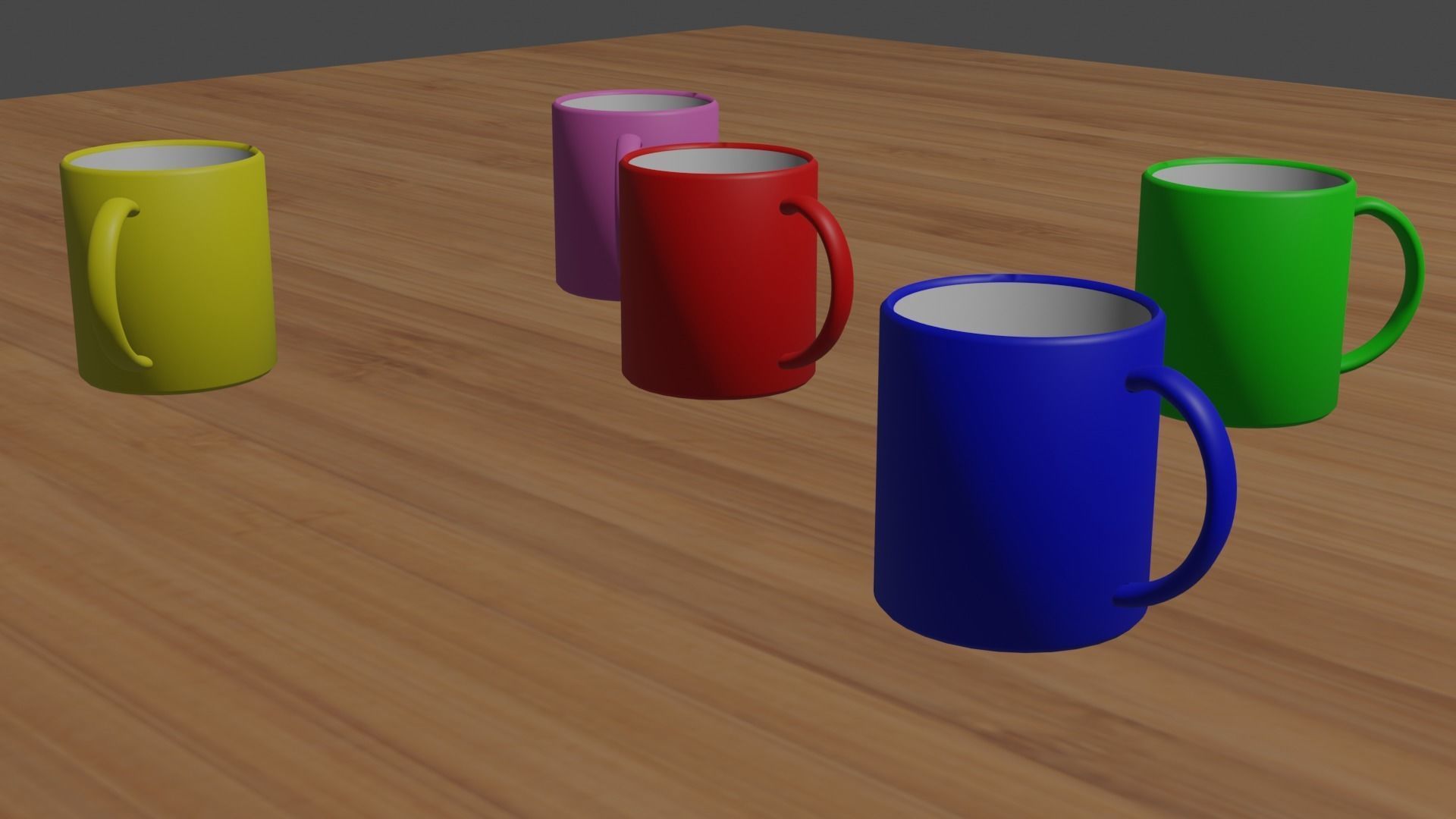 Mug in real size various colors and seetrough  Low-poly 3D model_1
