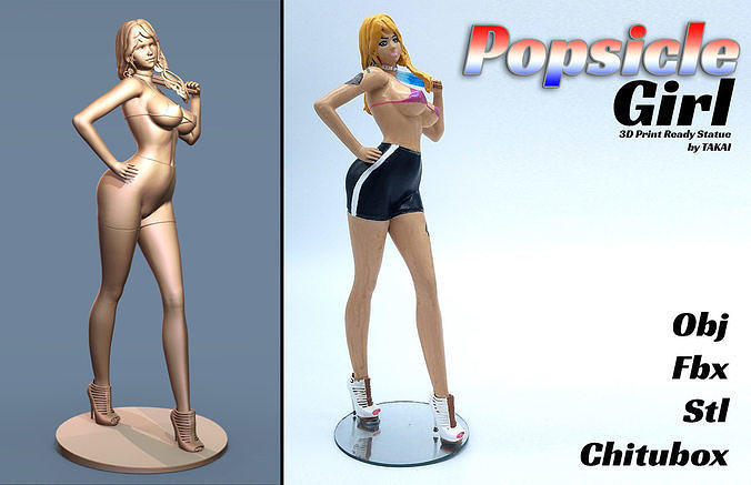Popsicle Girl Statue by Takai Free 3D print model