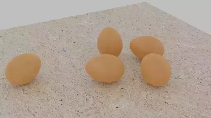 High Quality 3D Detailed Egg Model made in Blender Low-poly 3D model