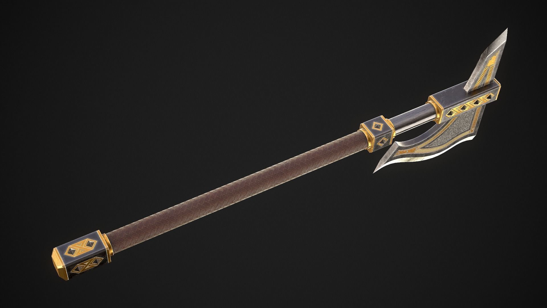 Fantasy Axe 1B Low-poly 3D model_3