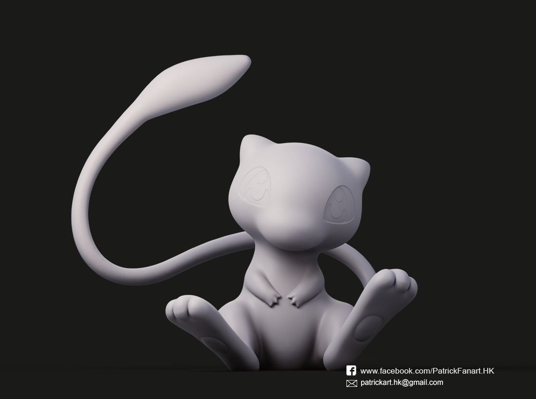Mew-Pokemon pokemon character Free 3D print model_1