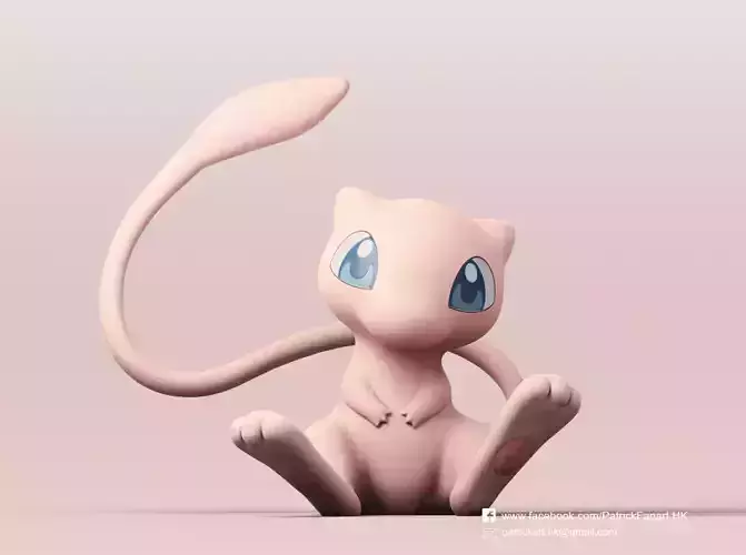 Mew-Pokemon pokemon character Free 3D print model