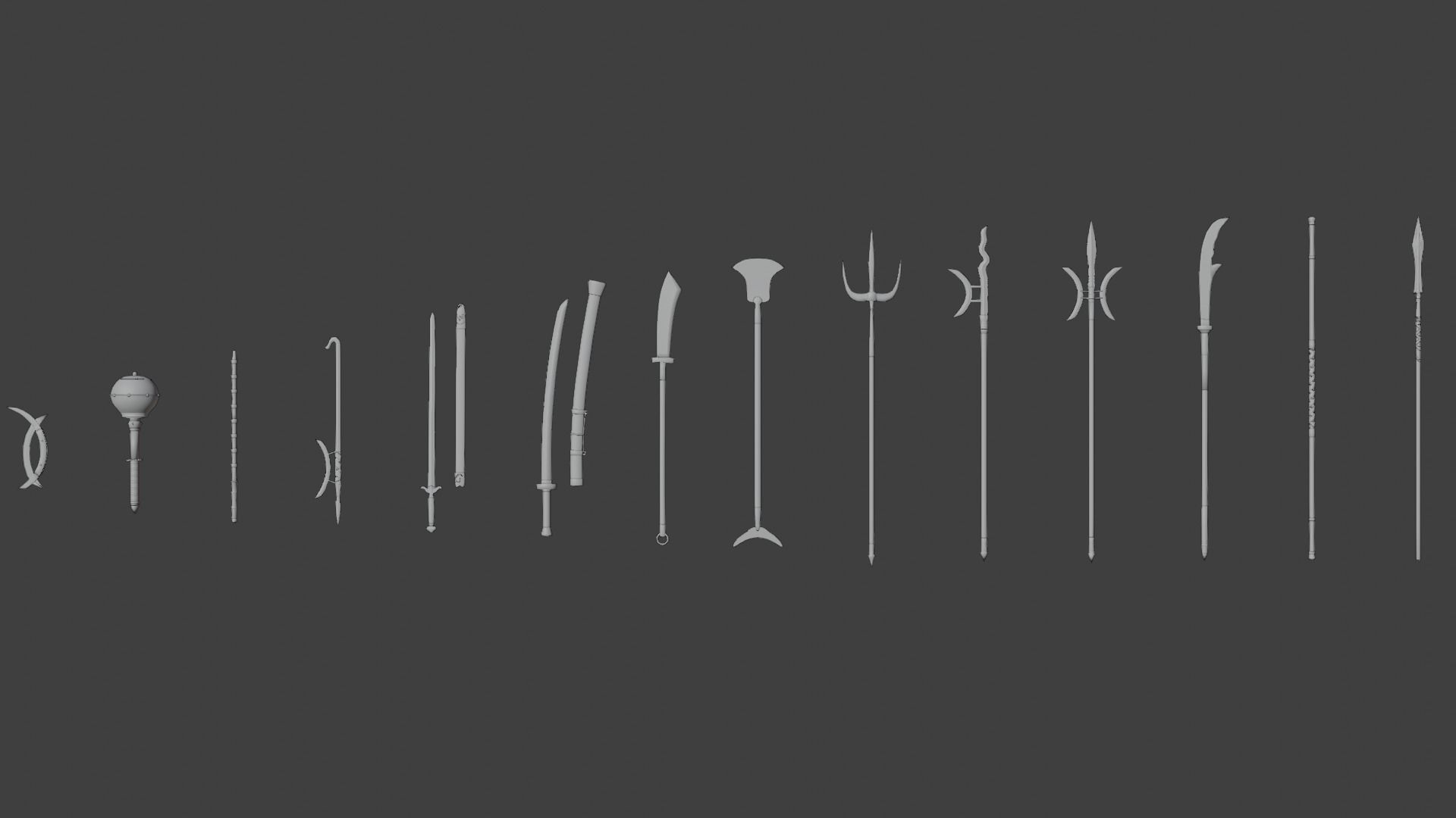 Wushu Weapons Collection 3D model_2