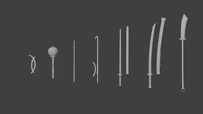 Wushu Weapons Collection 3D model