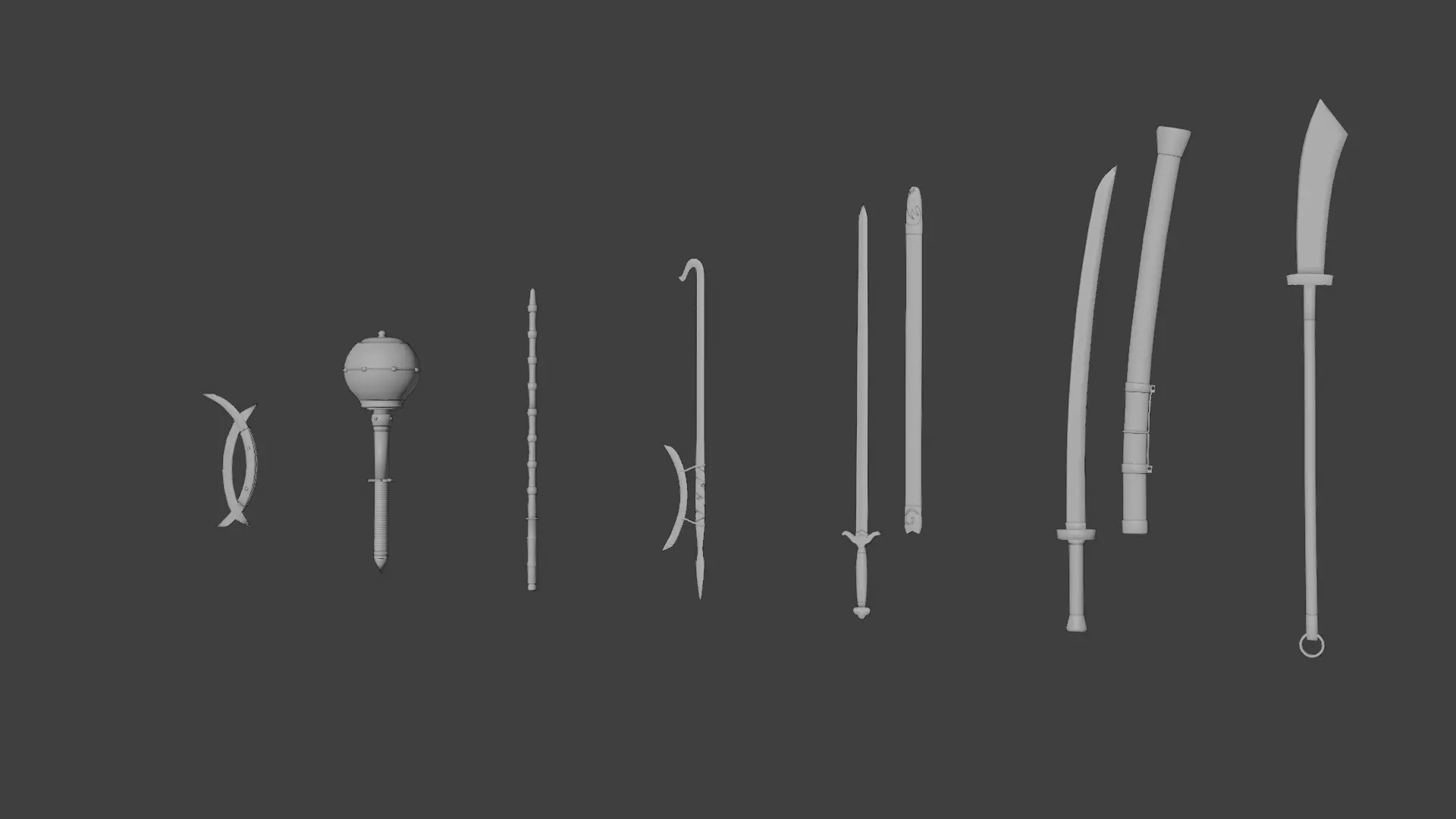Wushu Weapons Collection 3D model_0