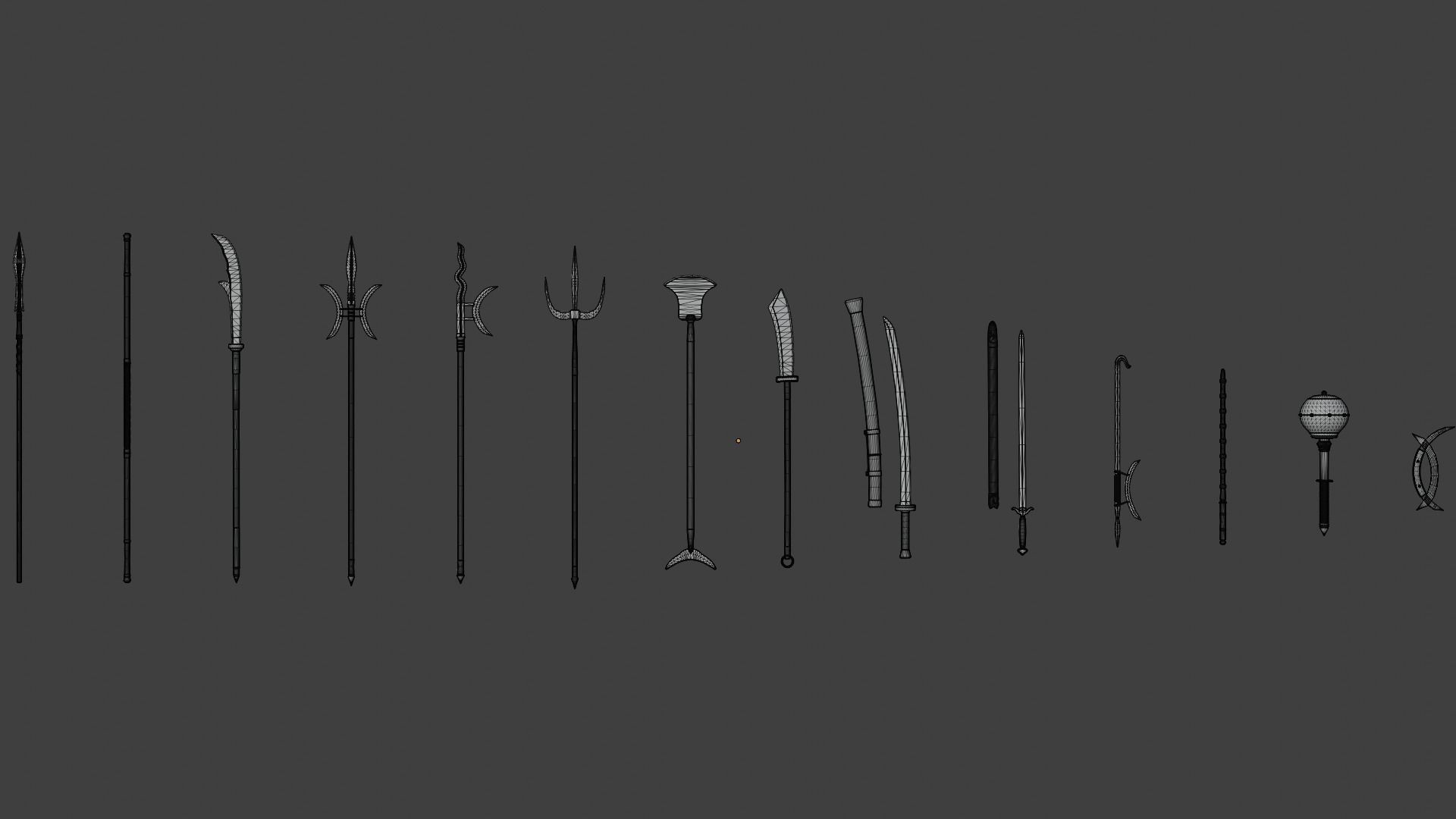 Wushu Weapons Collection 3D model_4