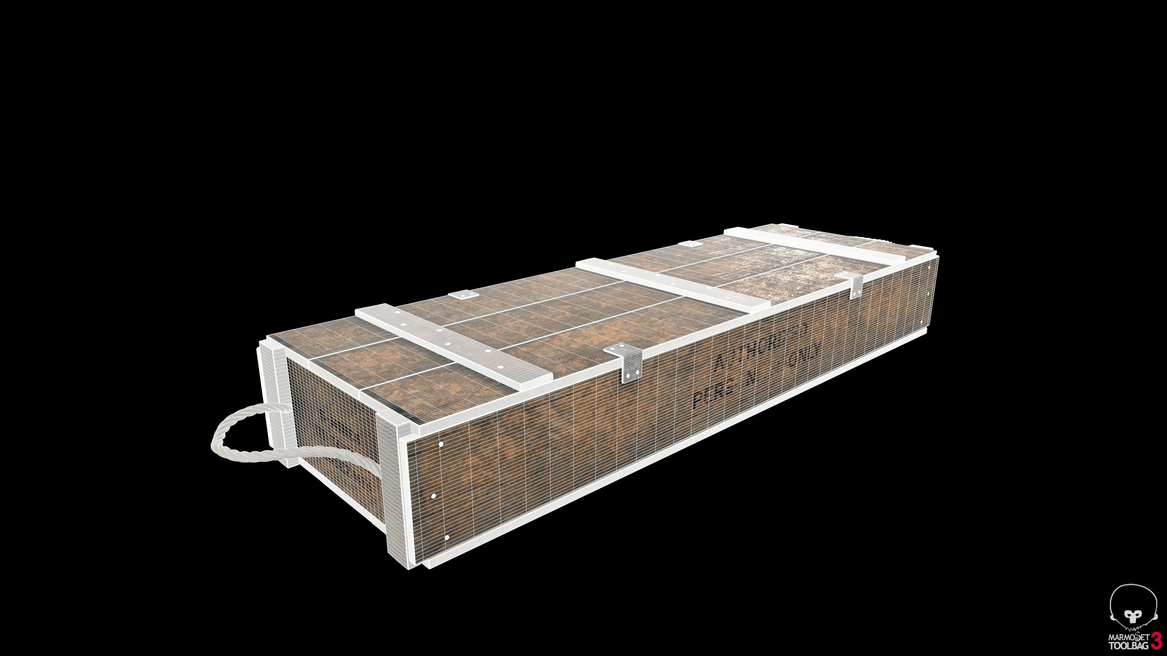 WW2 Wooden Crates Low-poly 3D model_2