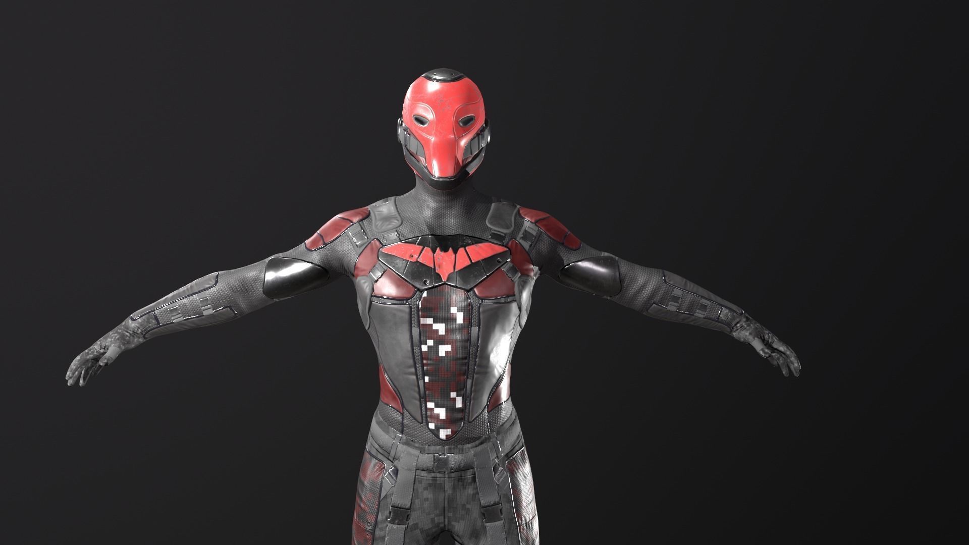 Red Head Soldier PBR Gameready character Low-poly 3D model_9