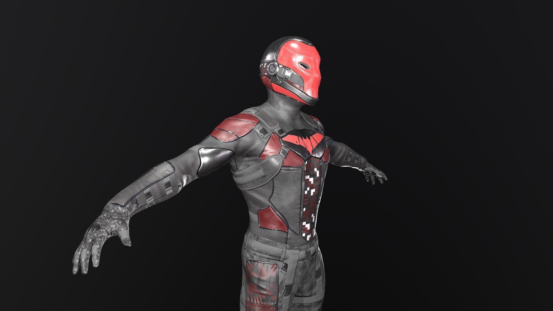 Red Head Soldier PBR Gameready character Low-poly 3D model_8