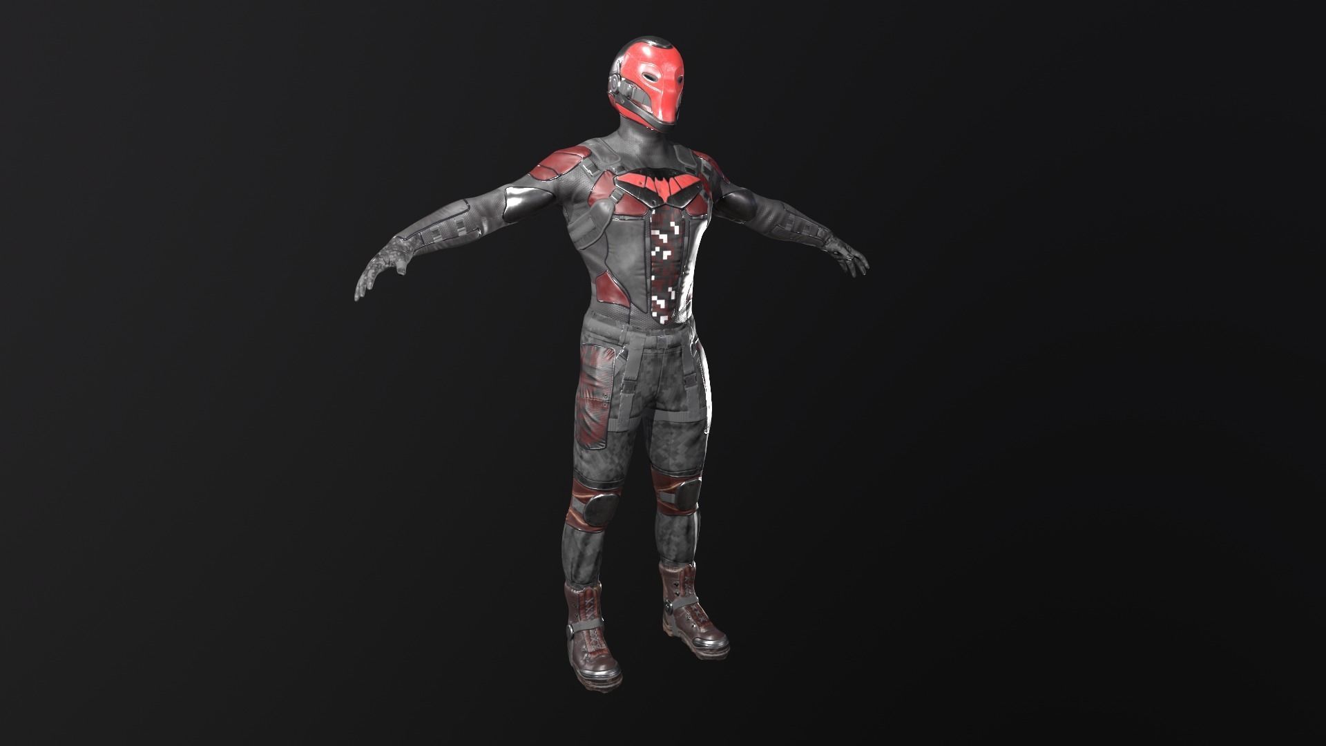 Red Head Soldier PBR Gameready character Low-poly 3D model_11