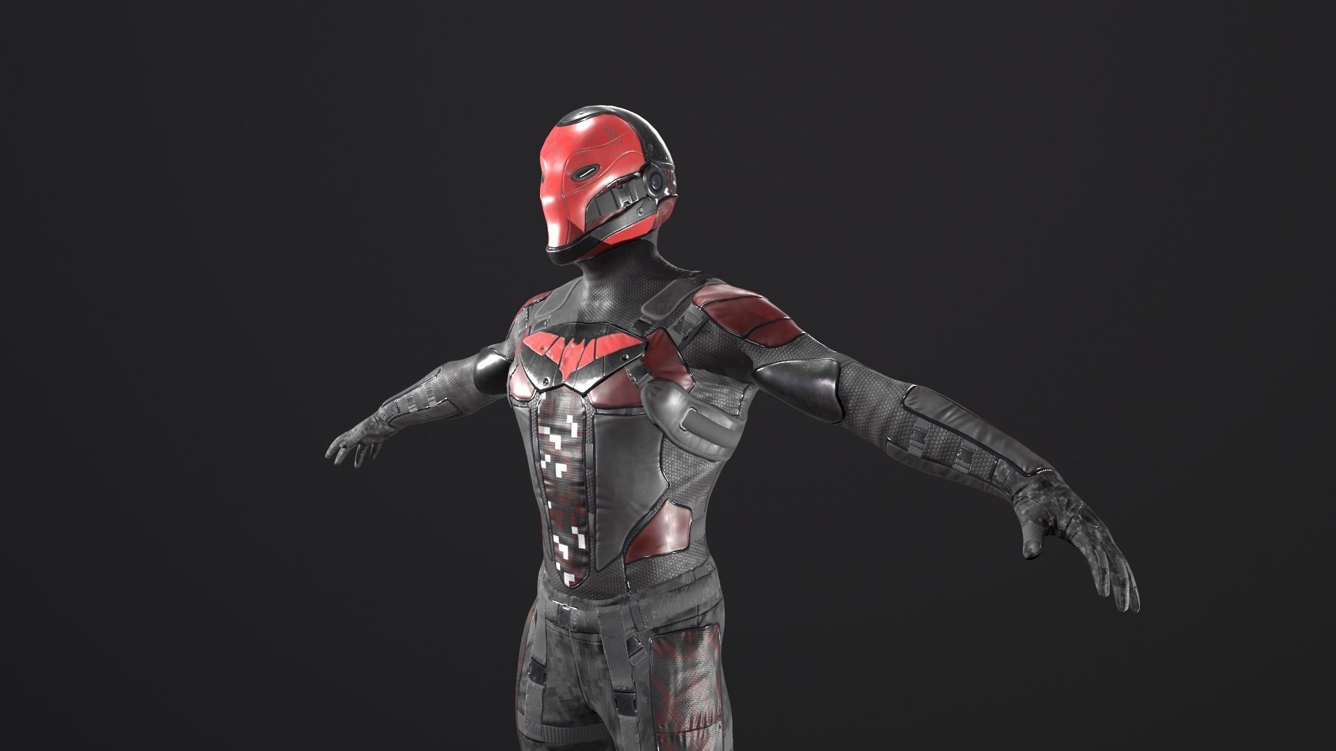 Red Head Soldier PBR Gameready character Low-poly 3D model_10