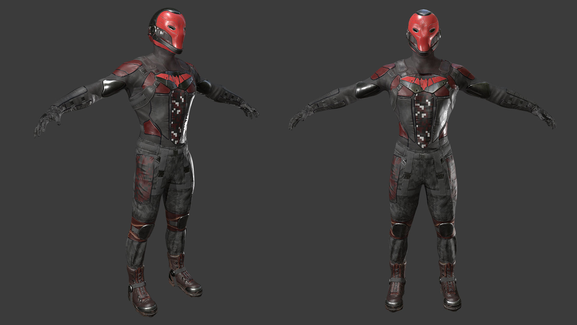 Red Head Soldier PBR Gameready character Low-poly 3D model_2