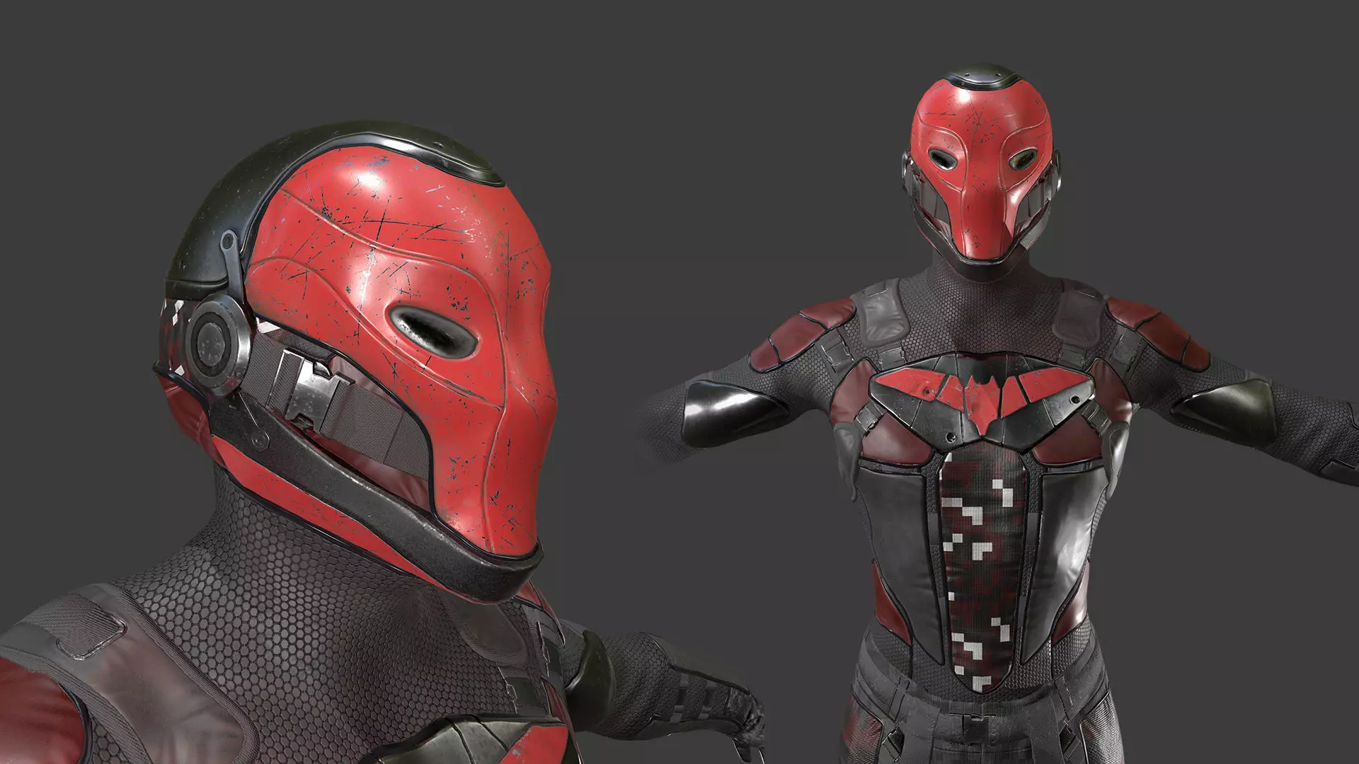 Red Head Soldier PBR Gameready character Low-poly 3D model_0