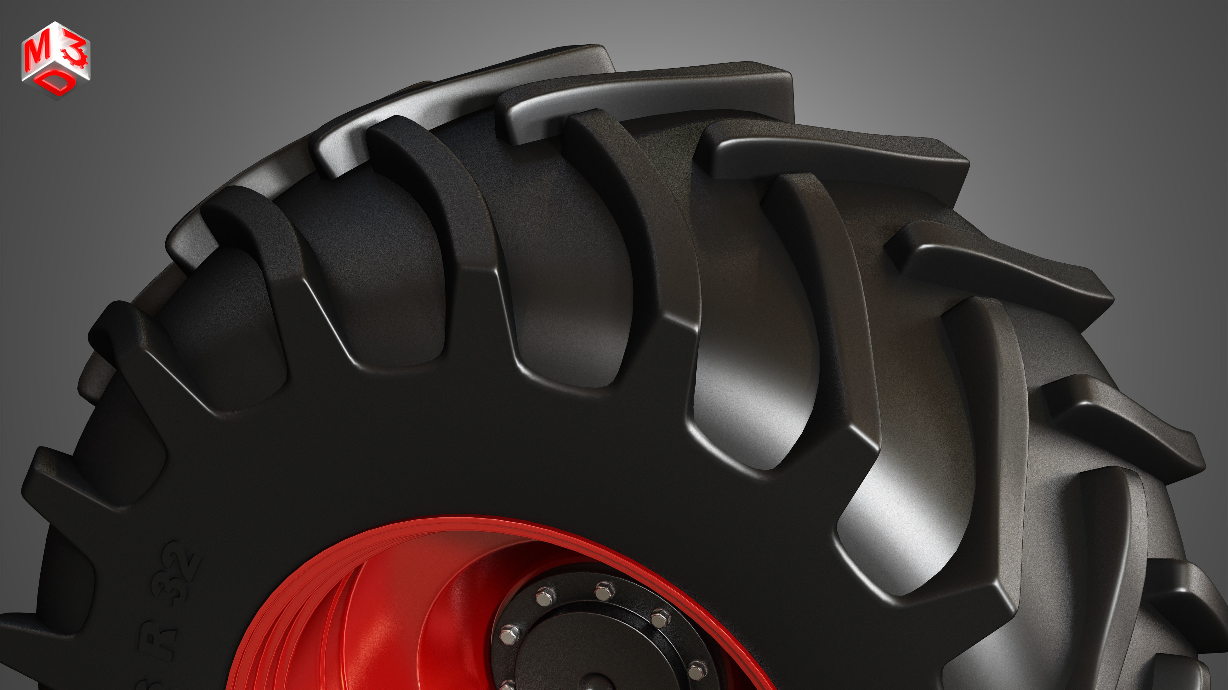Tractor Tires and Rims - T02 3D model_12