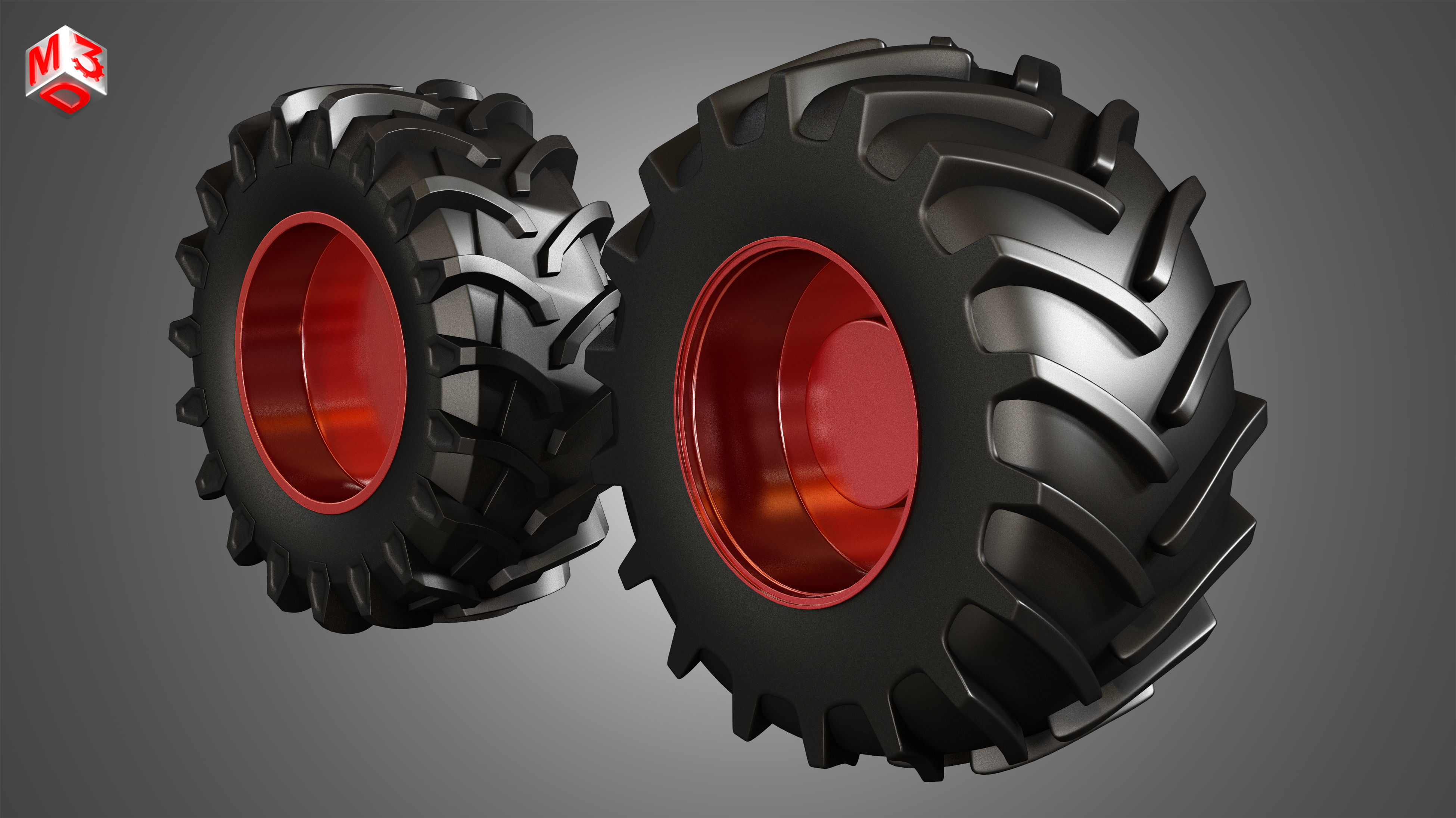 Tractor Tires and Rims - T02 3D model_3