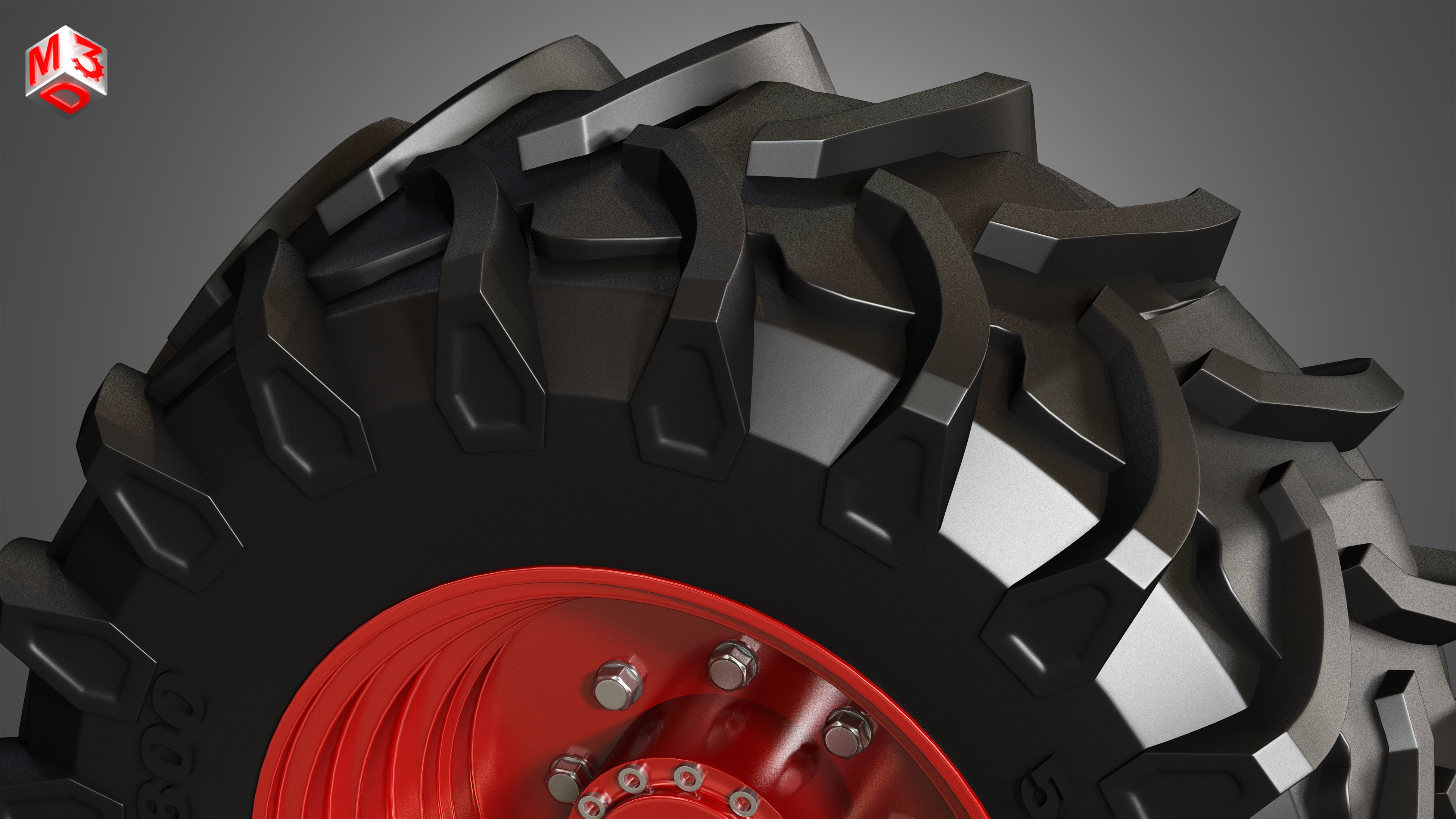 Tractor Tires and Rims - T02 3D model_11