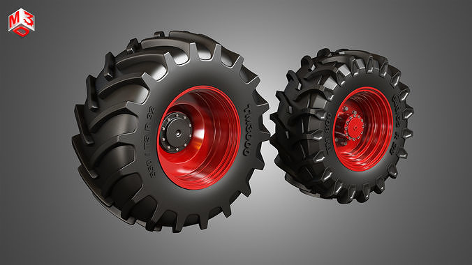 Tractor Tires and Rims - T02 3D model