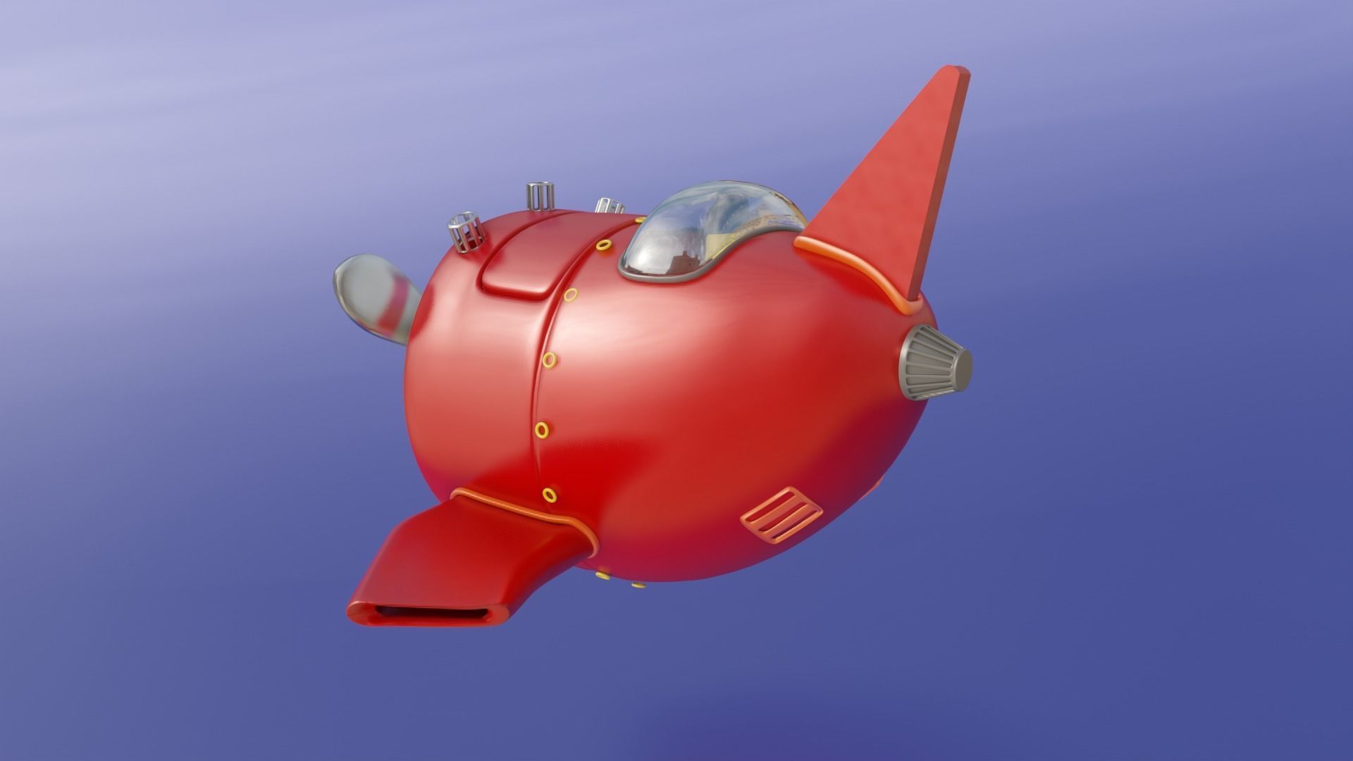 Cartoon Lowpoly Helicopter 3D Model Low-poly 3D model_17