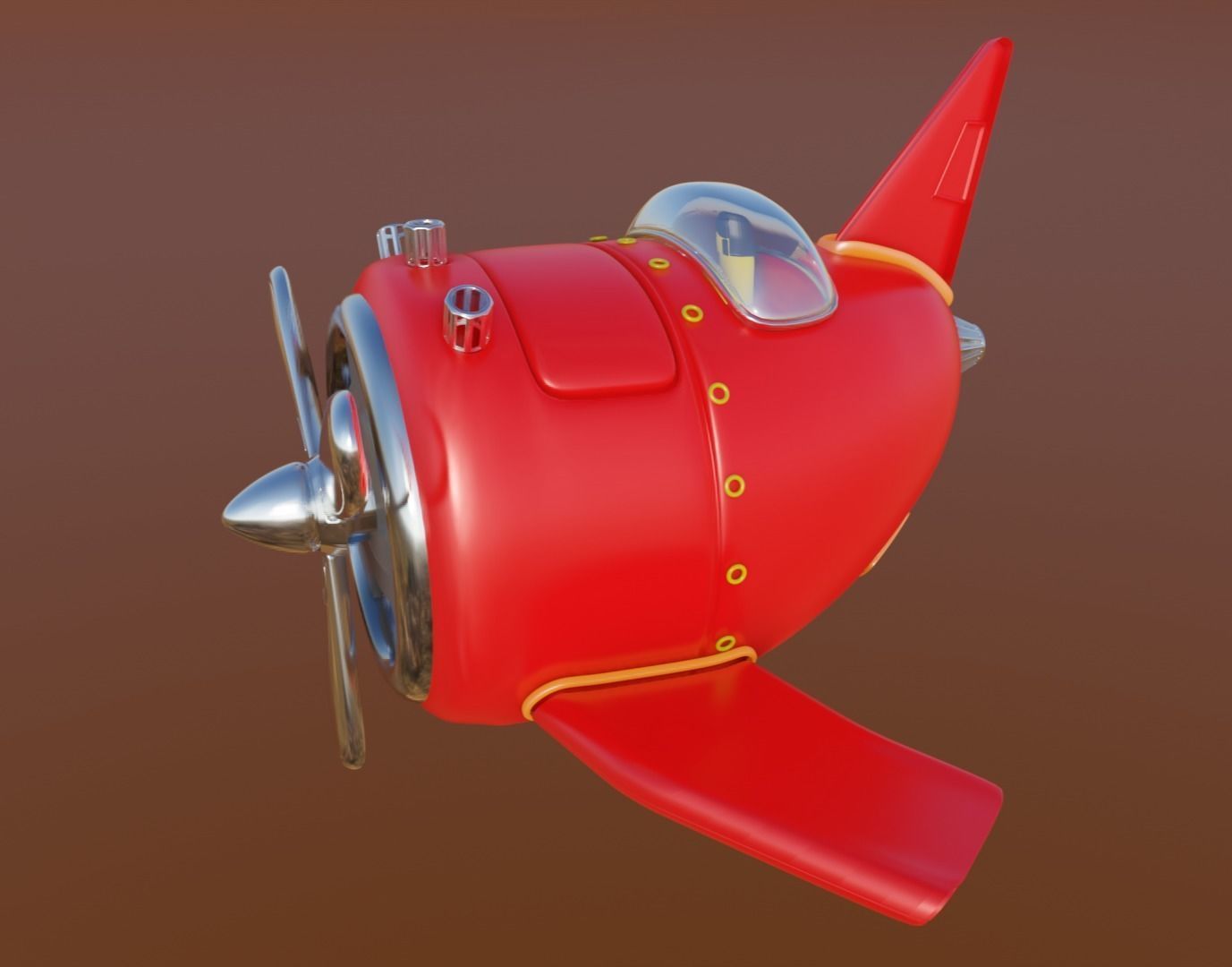 Cartoon Lowpoly Helicopter 3D Model Low-poly 3D model_6