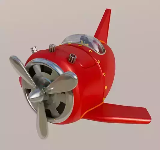 Cartoon Lowpoly Helicopter 3D Model Low-poly 3D model