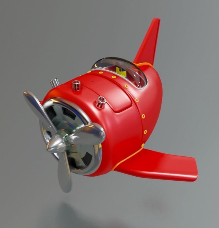 Cartoon Lowpoly Helicopter 3D Model Low-poly 3D model_1