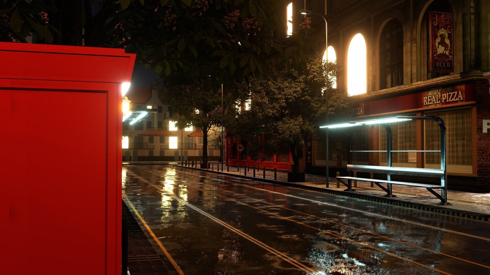 City street  Low-poly 3D model_11