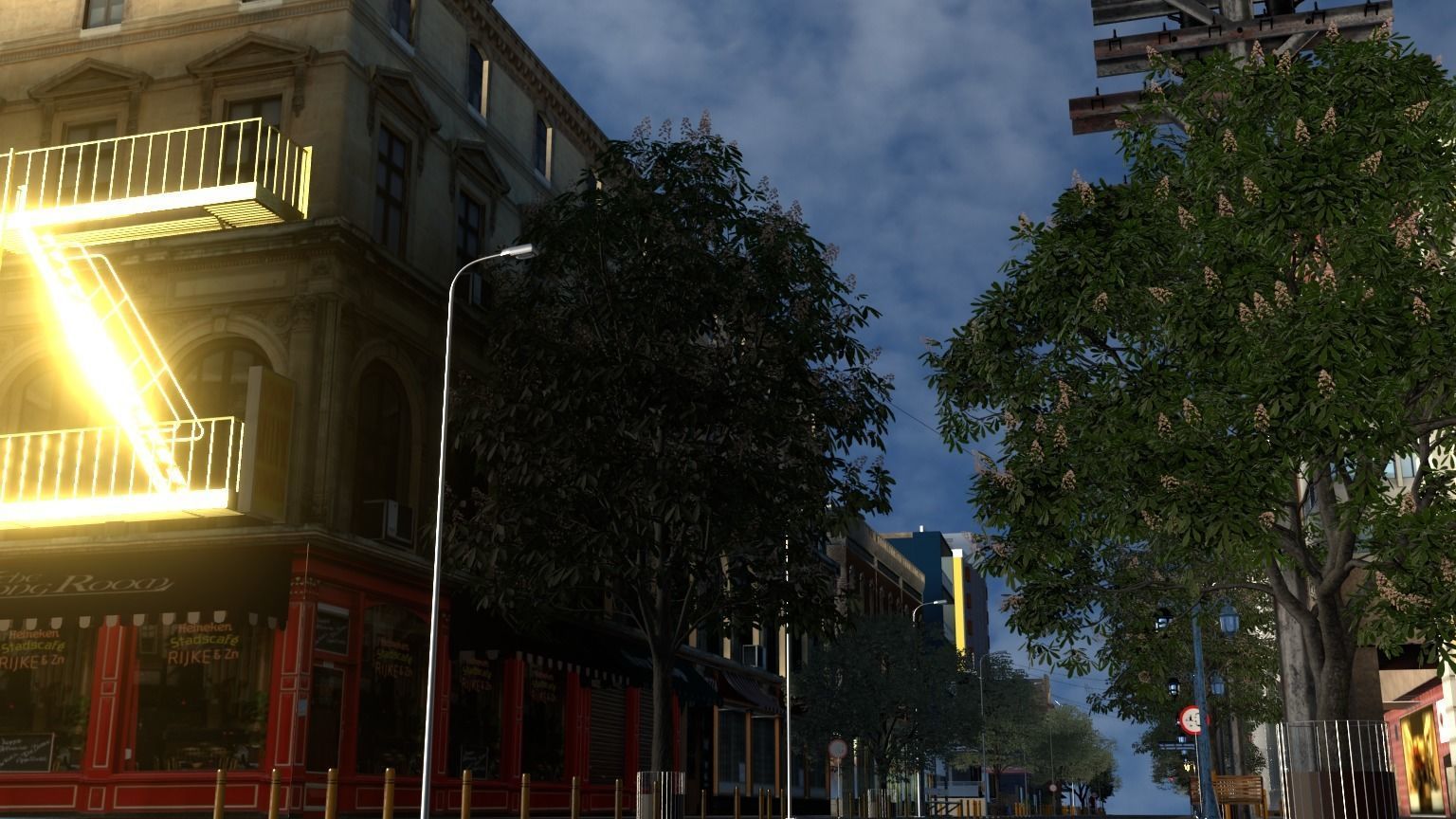 City street  Low-poly 3D model_9