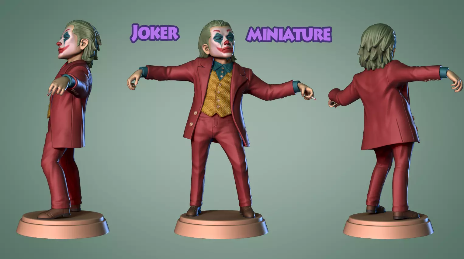 Joker Joaquin Phoenix Fanart Miniature -Mini Fanart 3D print model