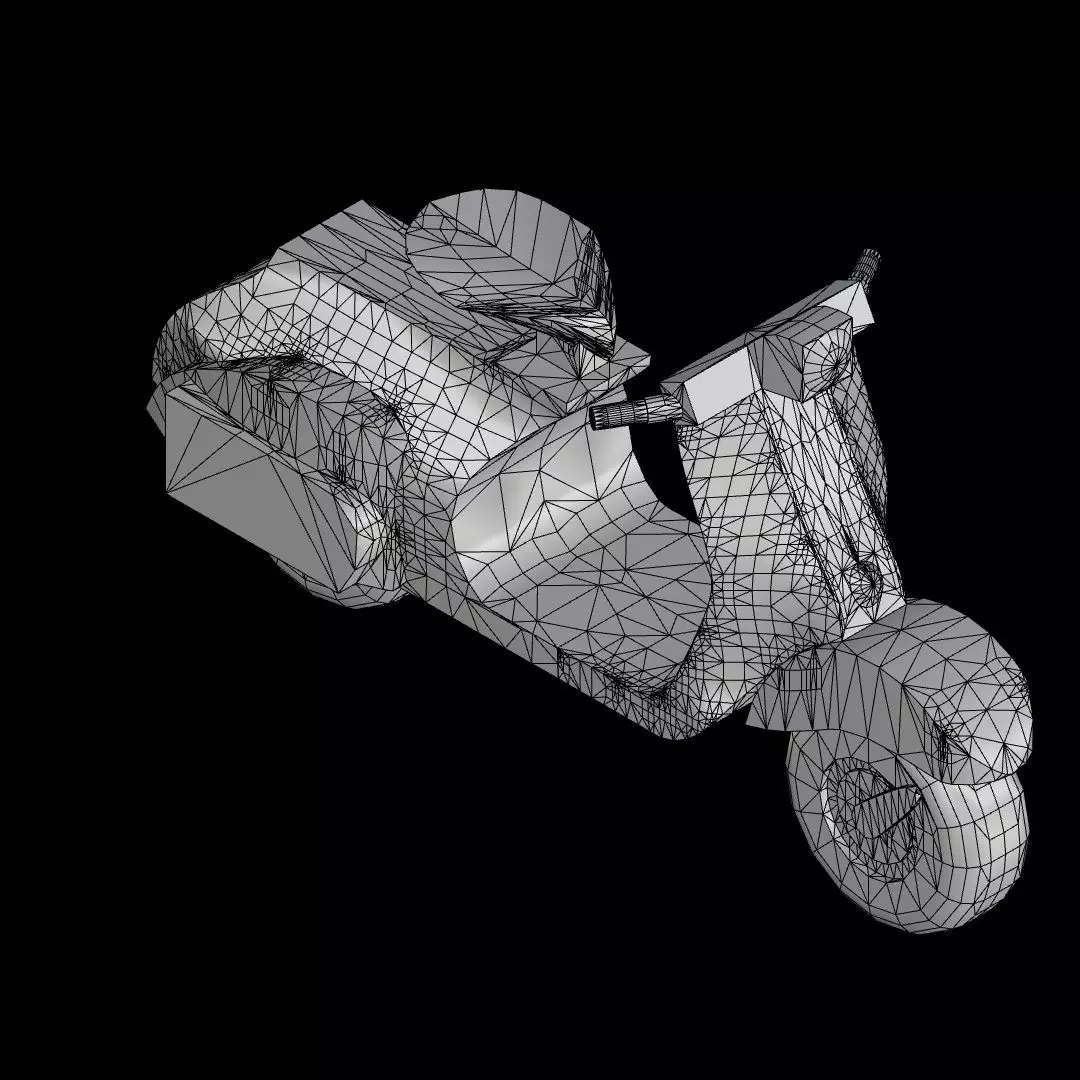 Moped vespa scooter - vespa scooter Free low-poly 3D model_0