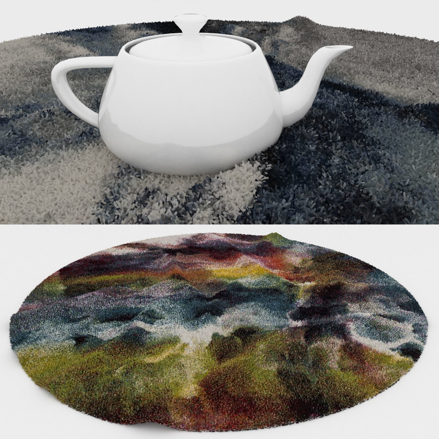 Round Rug Set 129 3D model_2