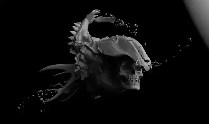 Surreal Zbrush Skull Human Hand Monster Free 3D model