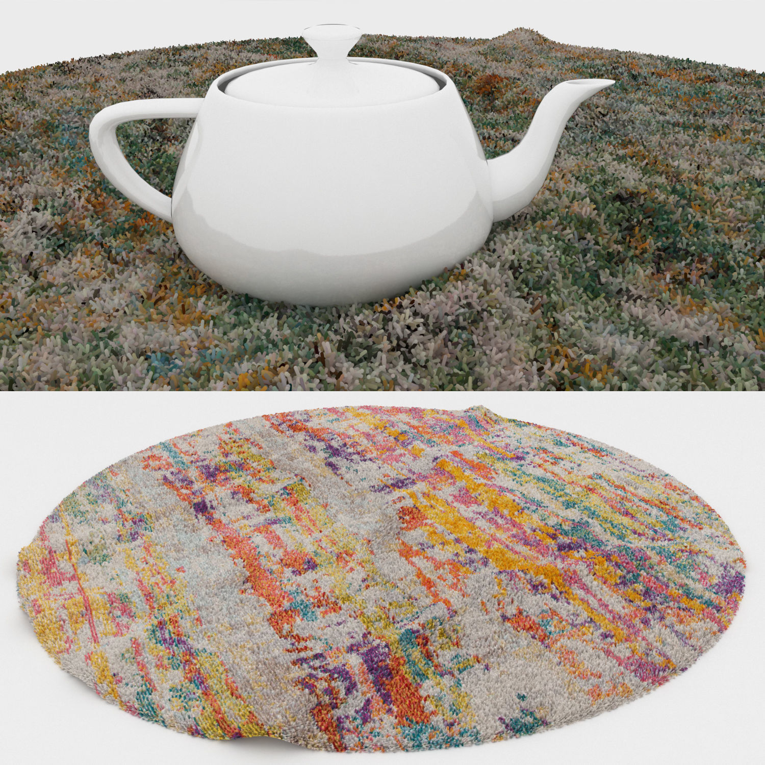 Round Rug Set 130 3D model_2