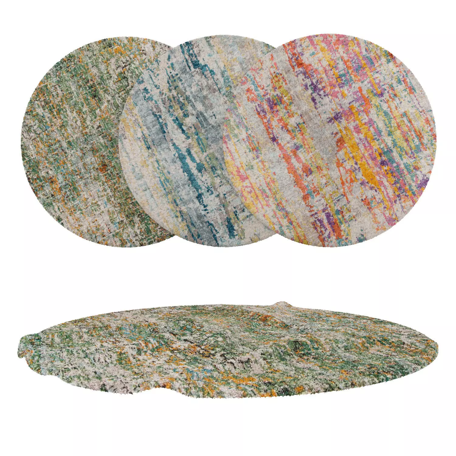 Round Rug Set 130 3D model_0