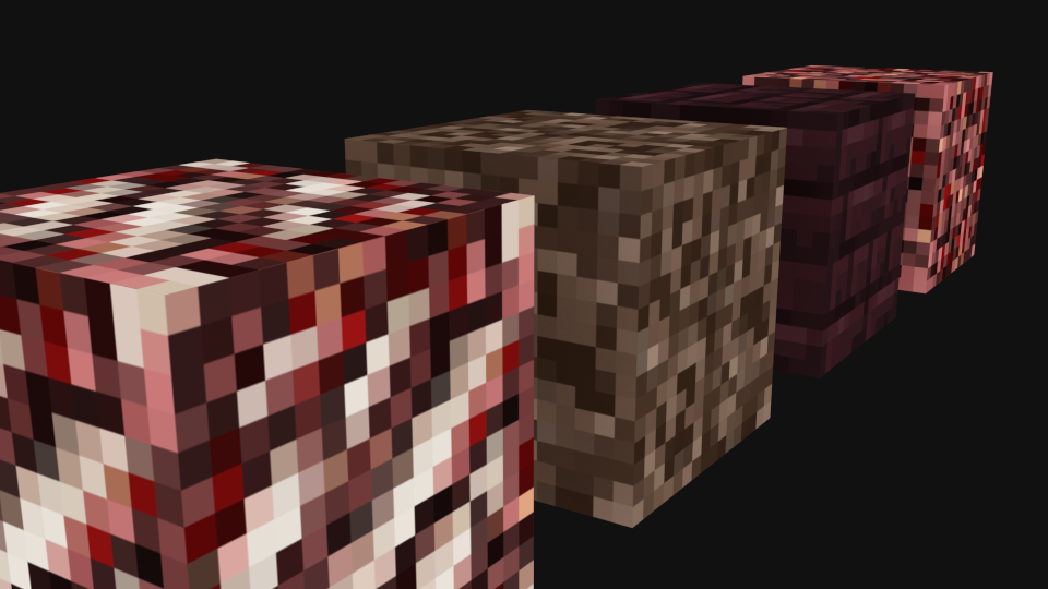 Blender Minecraft Nether Blocks Cycles Only Free 3D model_2