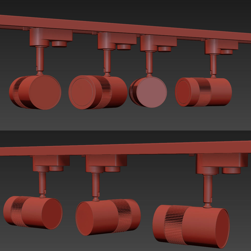 Glitz Neutral LED Spot Track Light 3D model_1