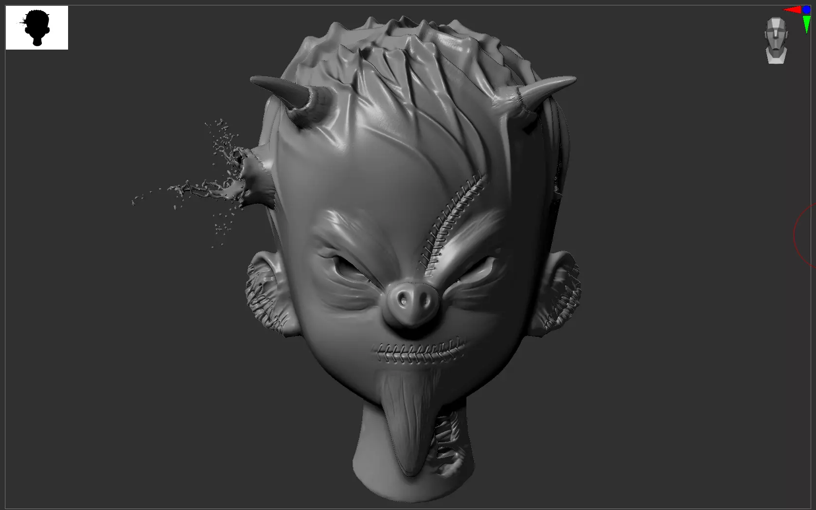 Surreal Zbrush Skull Human Hand Monster Free 3D model