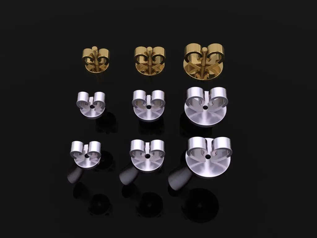 HEART SHAPE EARRING BACK SET MIX SIZE 3D print model_0