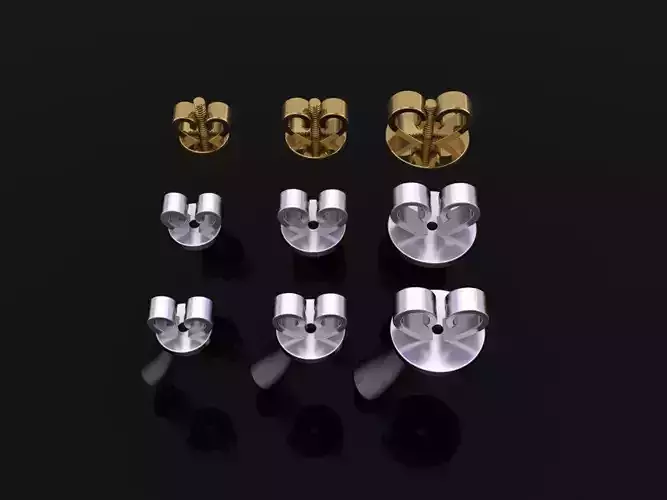 HEART SHAPE EARRING BACK SET MIX SIZE