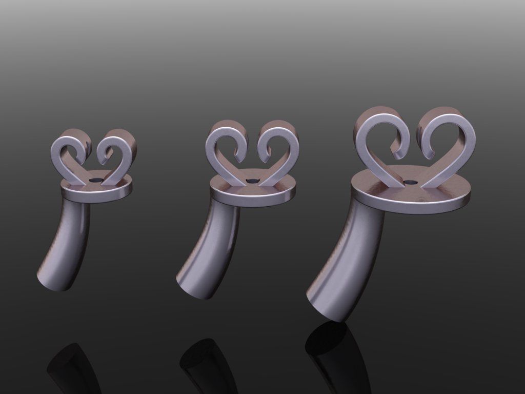 HEART SHAPE EARRING BACK SET MIX SIZE 3D print model_4