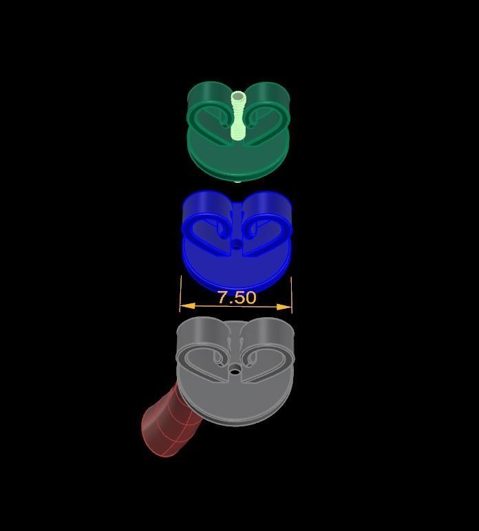 HEART SHAPE EARRING BACK SET MIX SIZE 3D print model_8