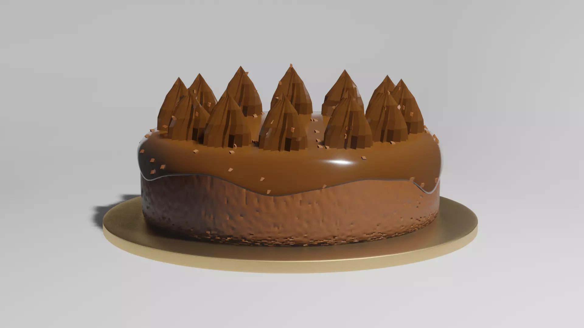 Chocolate cake Free 3D model_0