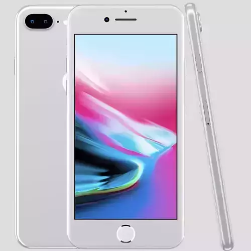 Apple iPhone 8 Plus Silver  Low-poly 3D model