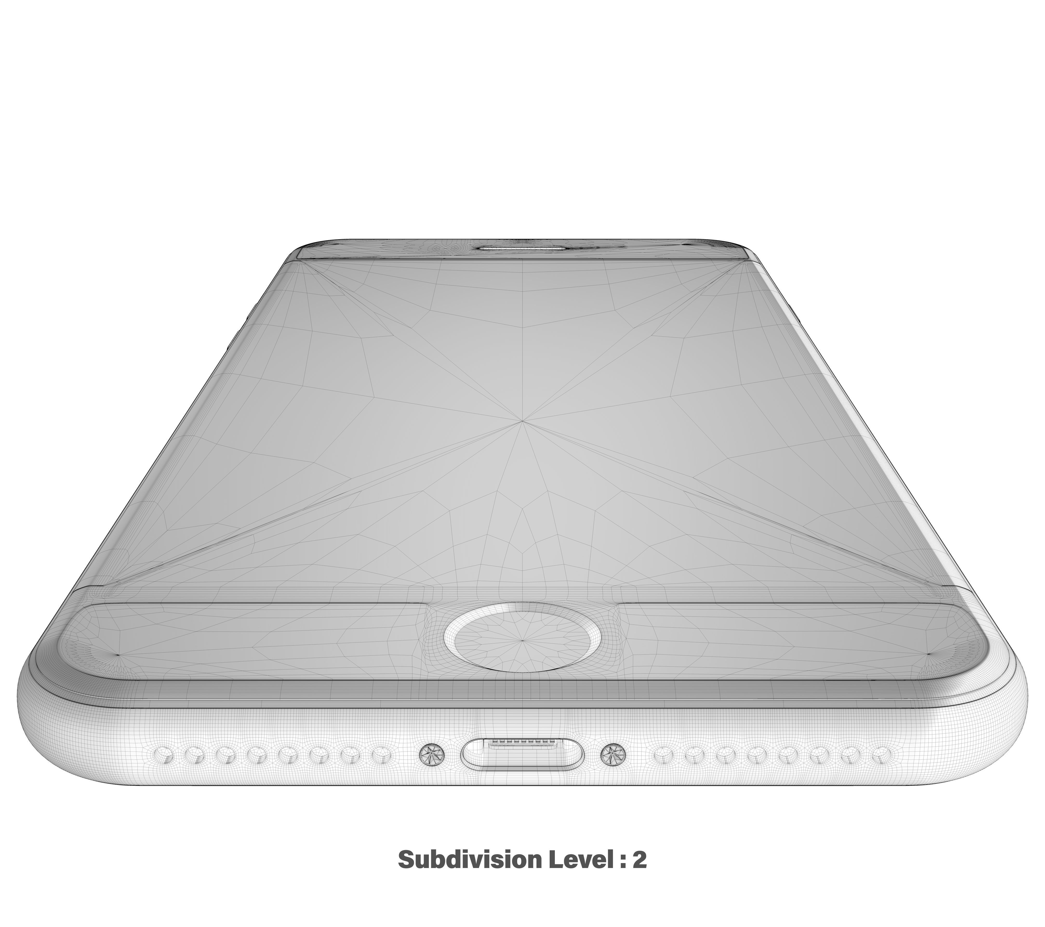 Apple iPhone 8 Plus Silver  Low-poly 3D model_19