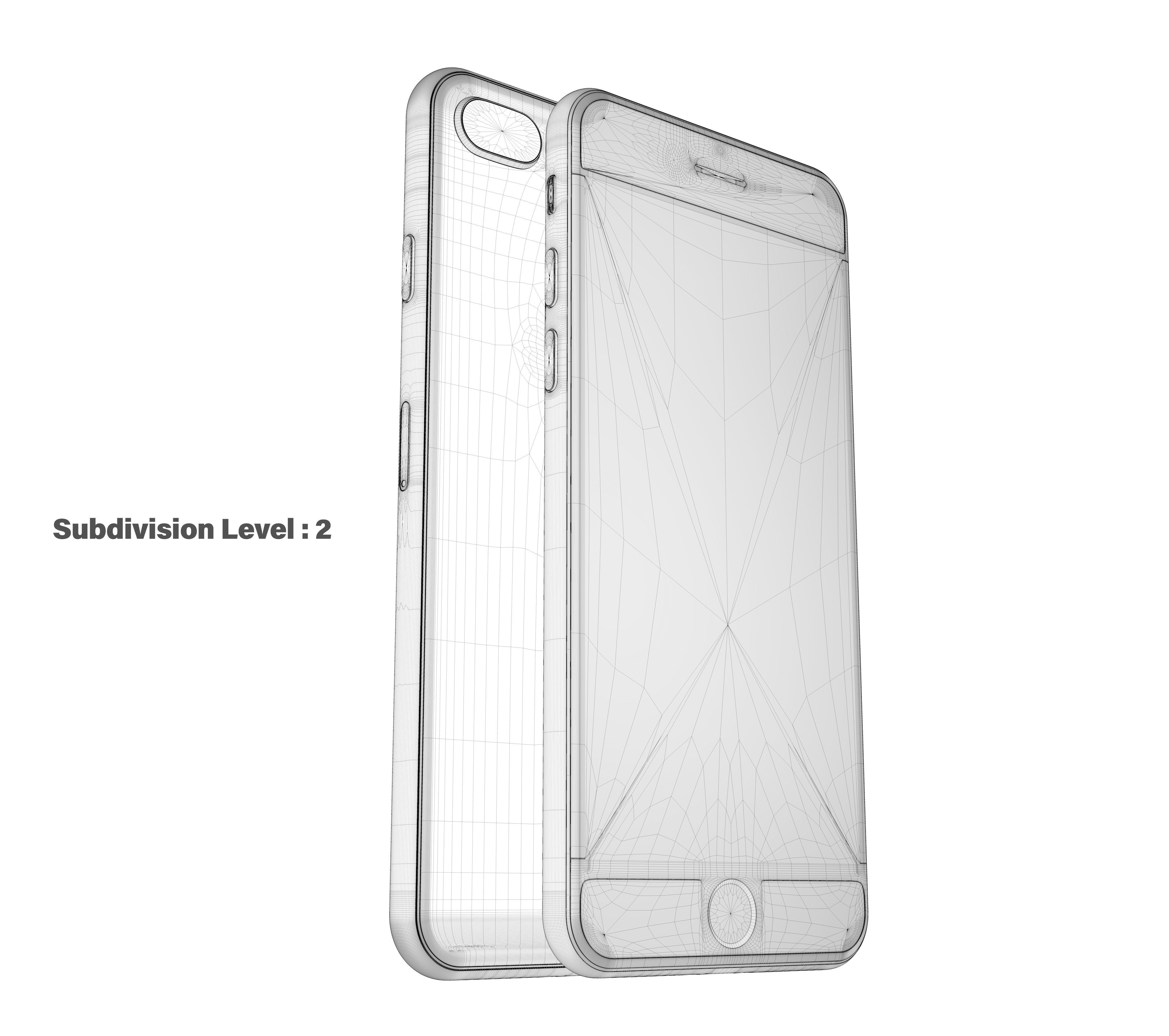 Apple iPhone 8 Plus Silver  Low-poly 3D model_23