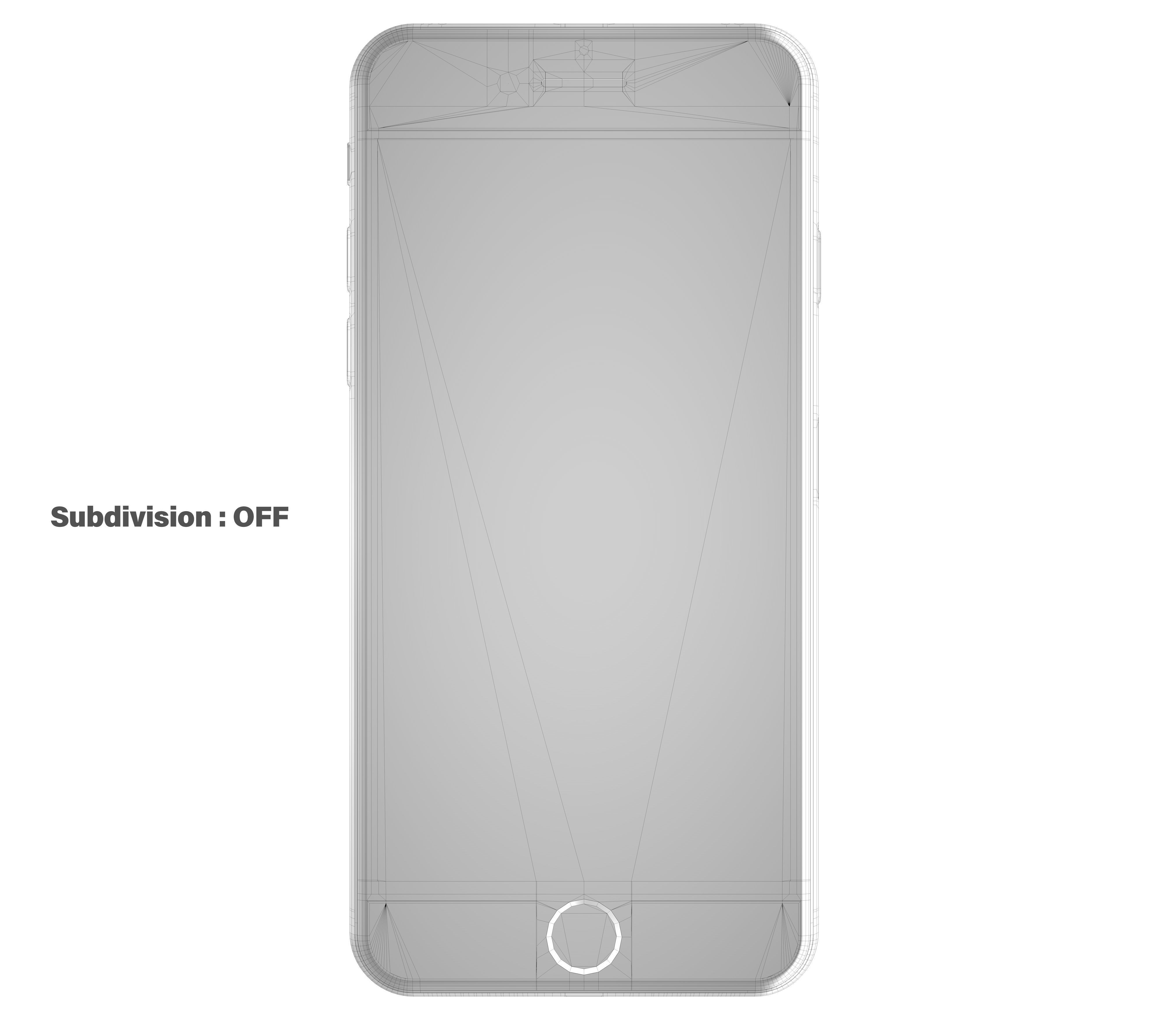 Apple iPhone 8 Plus Silver  Low-poly 3D model_12