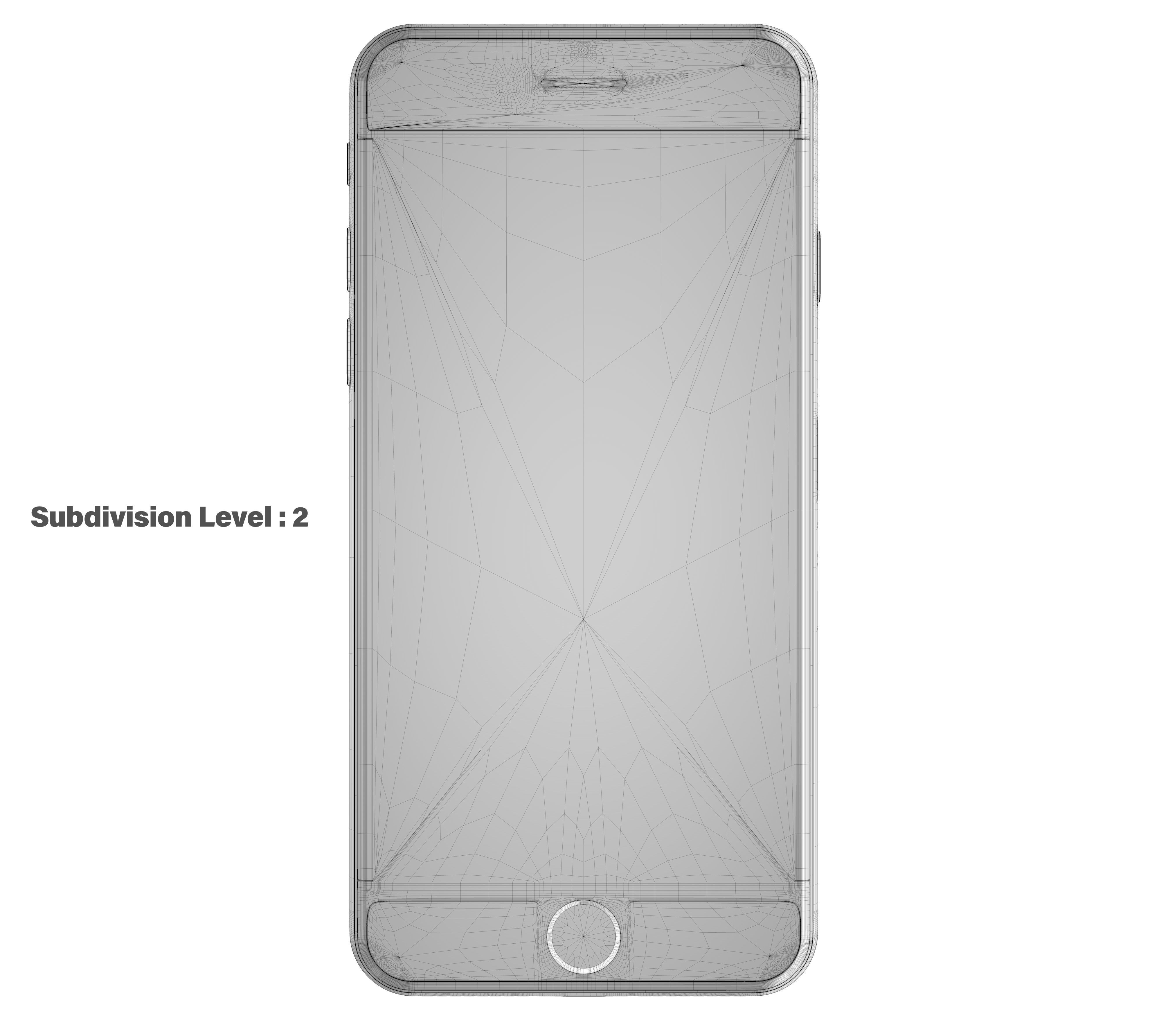Apple iPhone 8 Plus Silver  Low-poly 3D model_13