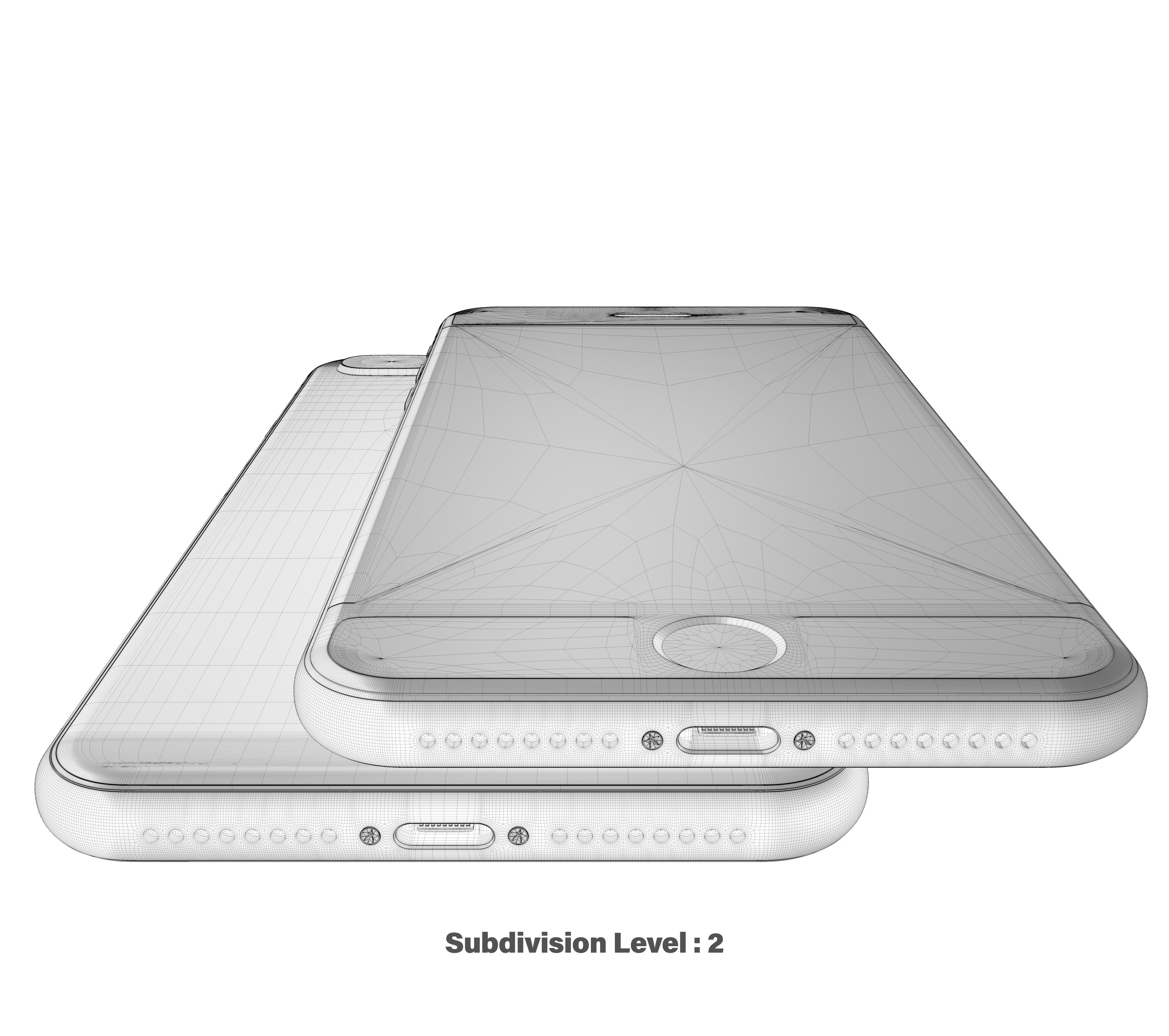 Apple iPhone 8 Plus Silver  Low-poly 3D model_25