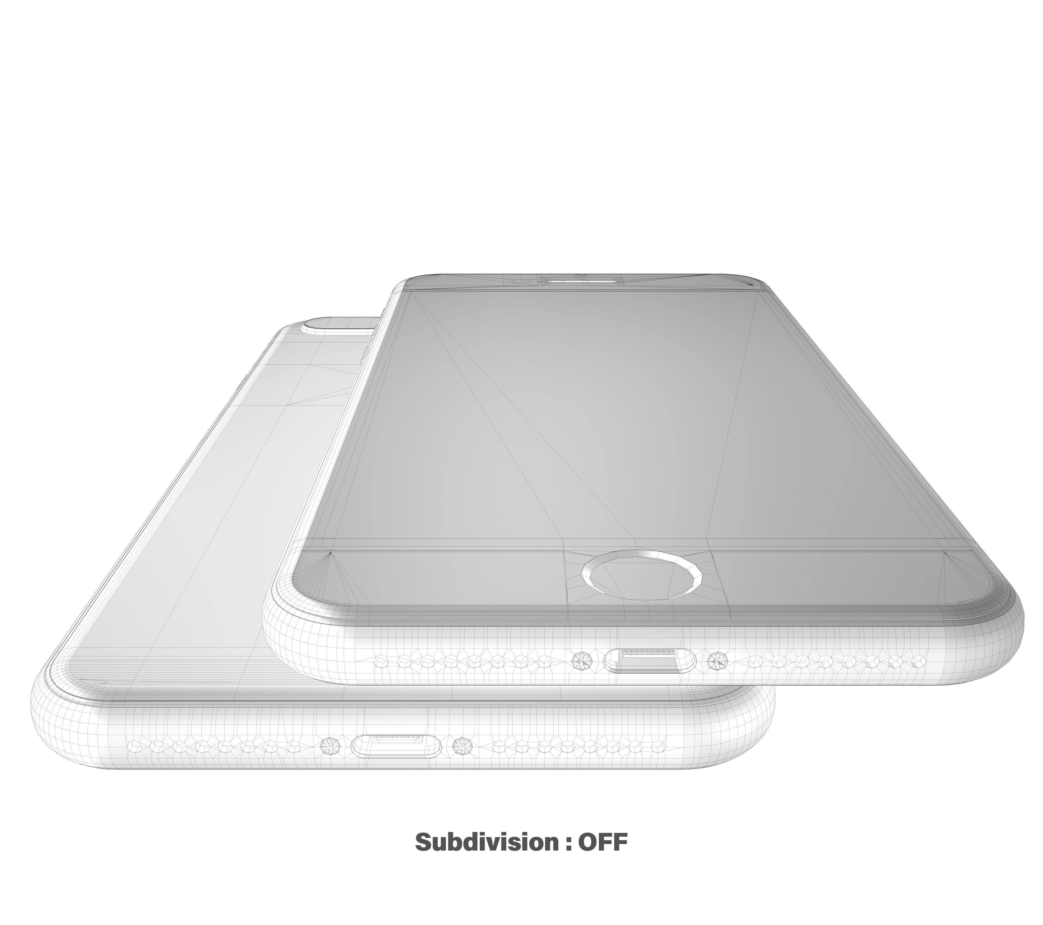 Apple iPhone 8 Plus Silver  Low-poly 3D model_24
